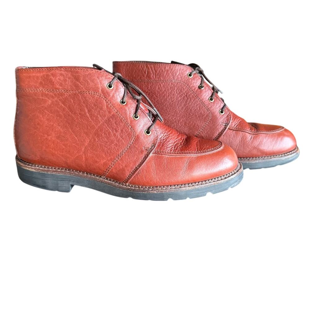 Vintage H.S. Trask Men's Brown Bison Leather Chukka Boots Lace Up Heritage - 10
